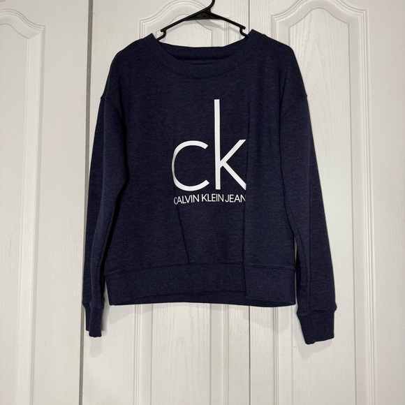 Calvin Klein Sweaters - Calvin Klein Women's Dark Blue Crew Neck Sweater